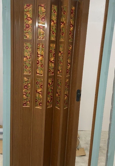 Wood grain design PVC folding door